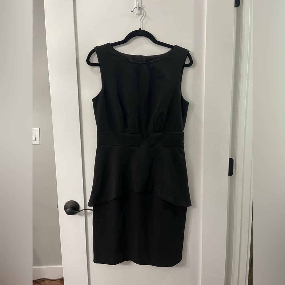Connected Apparel Sleeveless Black Peplum Dress 6